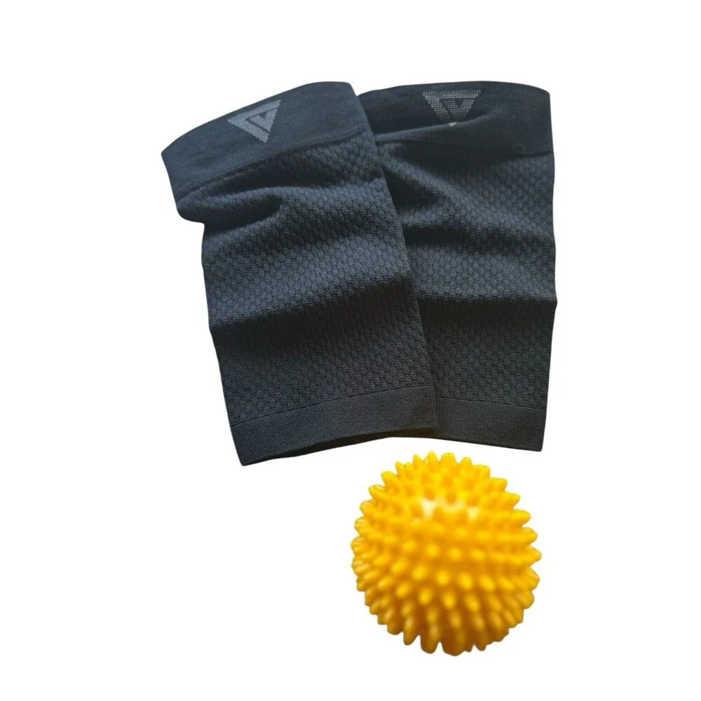 LANGOV Plantar Fasciitis Socks Adult Large + Massager Ball Graduated Compression